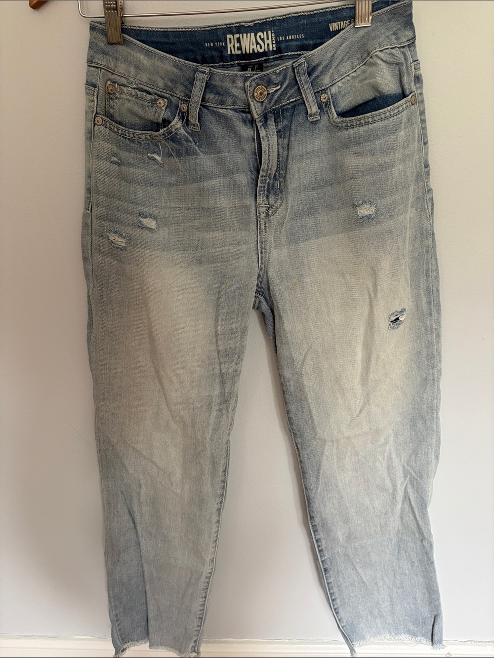 Rewash Light Wash Distressed Boyfriend Jeans